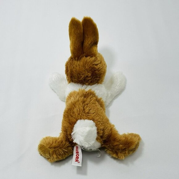 Aurora Easter Bunny Rabbit Plush Toy Soft Brown White Floppy Cuddle Glitter Kid - Picture 3 of 12
